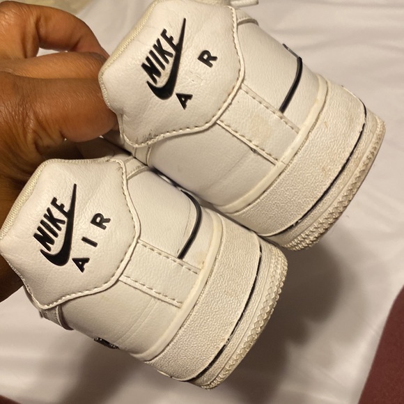 NIKE DOUBLE AIR FORCE 1 COLOR BLACK WHITE MENS SIZE 8 SNEAKERS - Picture 5 of 11